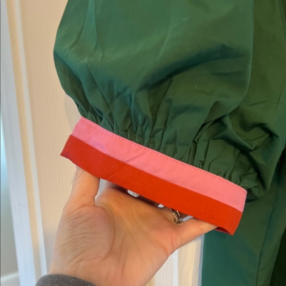 Entro Pink and Red Accented Green Top - large - Picture 3 of 4